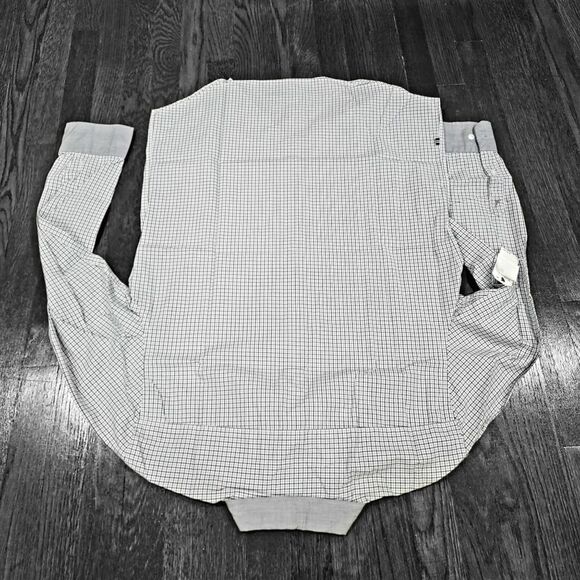 New Gray Men's Size Plaid-Print Button Down Shirt - Picture 4 of 5